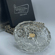 Anchor Hocking Early American Prescott Crystal Ashtray. In original box. picture
