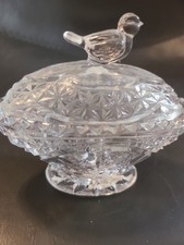 Hofbauer Lead Crystal Bird Trinket Dish picture