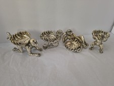 Vintg Arthur Court Metal Silver Monkey Salt Cellars OR Tealight Holders Lot Set picture