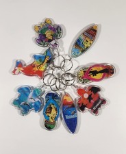LOT OF 8 VINTAGE HAWAIIAN ISLANDS HAWAII TROPICAL KEYCHAINS TURTLE SURF SANDAL picture