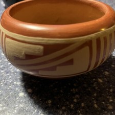 Doug and Charlotte Vigil San Ildefonso Pueblo Native American Redware Bowl picture