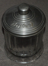 Antique Bordens Malted Milk Glass Jar w/ Lid Dairy Elsie the Cow picture