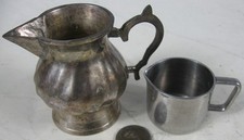 Vintage Miniature Creamers Silver Plate & Stainless Gromo picture