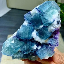 437G Natural transparent purpleblue cubic fluorite mineral crystal sample/China picture