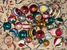 Vintage Shiny Bright/USA  Christmas Ornaments, Indent Glass Lot Of  31 picture
