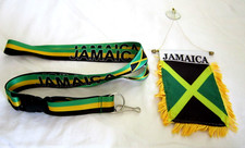 Soccer 3x5 Jamaica Mini Banner Flag&Jamaica ID Badge Holder Lanyard Keychain-New picture