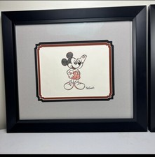 DISNEY ART 20x23 SWEETHEARTS MICKEY MOUSE  FRAMED Signed by Jim Bonserio picture