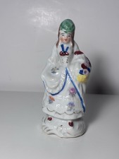 Porcelain Made In Japan Colonial Women In Multi Color Dress  4 3/4