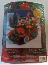 2006 BUCILLA SANTA'S VINTAGE CAR FELT DECOR KIT NEW - LIGHTS UP - FANTASTIC picture