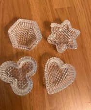 Antique Westmoreland EAPG Glass Salt Cellars Lot 4 Heart Clover Hexagon Star picture