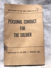 Personal Conduct For The Soldier Department Of The Army 1949 picture