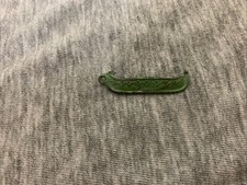 Antique 1924 Original Cracker Jack Metal Green Canoe Charm Prize  picture