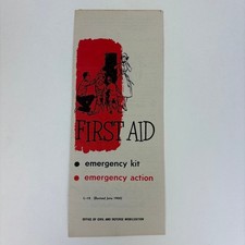 Vintage 1960 First Aid Emergency Kit Fallout Guide Office Civil Defense Ephemera picture