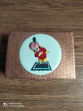 Rare old Air India Mascot Maharajah beautiful embossed figure metal box of 80's. picture