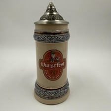 Wurstfest Domex Lidded Beer Stein Pewter Top Germany New Braunfels TX Souvenir picture