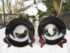 SET OF TWO COUROC HAND INLAID SHALLOW BOWLS picture