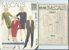 M 5548 sewing pattern JACKET DRESS TUNIC TOP SKIRT PANTS sew UNCUT sizes 8,10,12 picture
