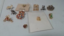 11 Vintage Lapel Tack Pins  ANIMALS INSECTS MYSTICAL CREATURES. picture
