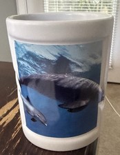 White Ceramic Tumbler Dolphin Toothbrush Holder picture