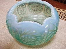 Teal/blue FENTON OPALESCENT crystal bowl picture