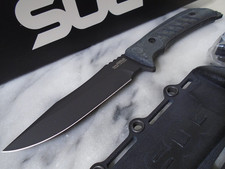 SOG Pillar Blackout Combat Fighter Fixed Blade Hunter Knife Full Tang S35VN USA picture