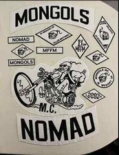 13pcs/ Set Mongols Nomad Biker Vest Embroidered 1% IN Memory picture