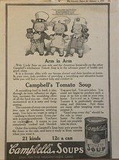 1919 Campbells Tomato Soup Kids PRINT AD Uncle Sam USA Housewife VTG 1910s WWI picture