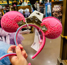 Authentic Shanghai Disney Sleeping Beauty Aurora Blue Pink Minnie Ears Headband picture