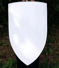 Medieval Warrior Templar white vintage Battle Costume Knight Armor Shield picture