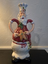 Charming VTG Santa Chef Decanter By Ganz Holding A Cute Gingerbread Man No BOX picture