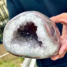 5.37LB Beautiful amethyst money bag, natural Uruguayan mineral crystal picture
