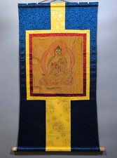 Real Tibet 19th Century Old Antique Buddhist H-Painted Thangka Sakyamuni Buddha picture