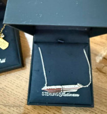 Disney Parks Crislu Monorail Sterling Silver Necklace Pendant New in Box Jewelry picture