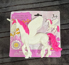 2pc White & Pink Winged Unicorn Figures Toy Set - Fantasy Unicorn Theme picture