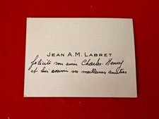 CV37-AUTOGRAPH BUSINESS CARD-JEAN A.M. LABRET-CHARLES HENRY picture