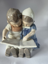Bing and Grondahl #1567 Children Reading a Book Porcelain Figurine picture