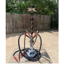 Large 4 Hose Hookah Shisha Set w/ Aluminum Carrying Case Camel Glass Base picture