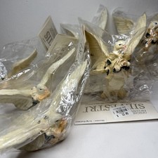 Vintage Silvestri Resin Dove Christmas Ornaments Set of 6 Roses Wings Up Rare picture