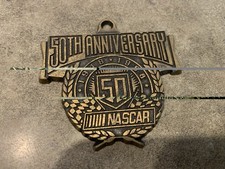 Vtg Nascar 50th Anniversary 1948 - 1998 Pendant Keychain Charm Metal picture