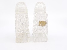Vintage Bohemia Glass Salt & Pepper Shakers made in Czechoslovakia Crystal picture