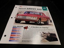 1963 Plymouth Savoy 426 Spec Sheet Brochure Photo Poster  picture