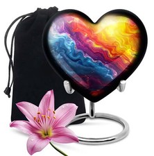 Vibrant Swirl Cremation Urn - Heart Shape Keepsake Cremation Urn picture