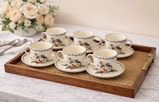 Royal Botanic Gardens Kew Fine China Tea Cup & Saucer Set 12pc Botanical Fruit picture