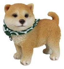 Miniature Lifelike Adorable Japanese Shiba Inu Puppy Dog with Scarf Figurine picture