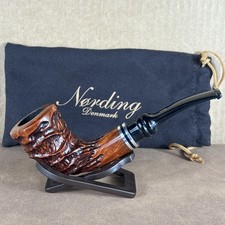 Erik Nording Royal Flush Queen Partially Rusticated Bent Dublin Estate Pipe picture