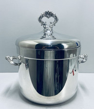 F.B. Rogers Silver Company Mid Century Silver Plated Ice Bucket with Glass Liner picture