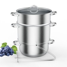 Professional-Grade 8.5Qt Stainless Steel Steam Juicer - Triple-Layer Base Silver picture