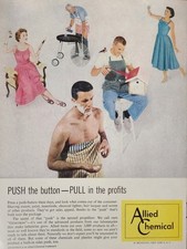 Allied Chemical Picture Magazine Ad Original Vintage Decor Display     picture