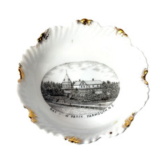 BAY VIEW YARMOUTH NOVA SCOTIA CANADA Souvenir ANTIQUE CHINA TRINKET DISH picture