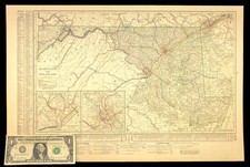 1914 Antique Map of MARYLAND Railroads Map DELAWARE ORIGINAL Atlas Map DATED picture